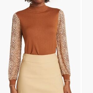 Leila Mock Neck Chiffon Sleeve Sweater
BY DESIGN

Size xs nwt